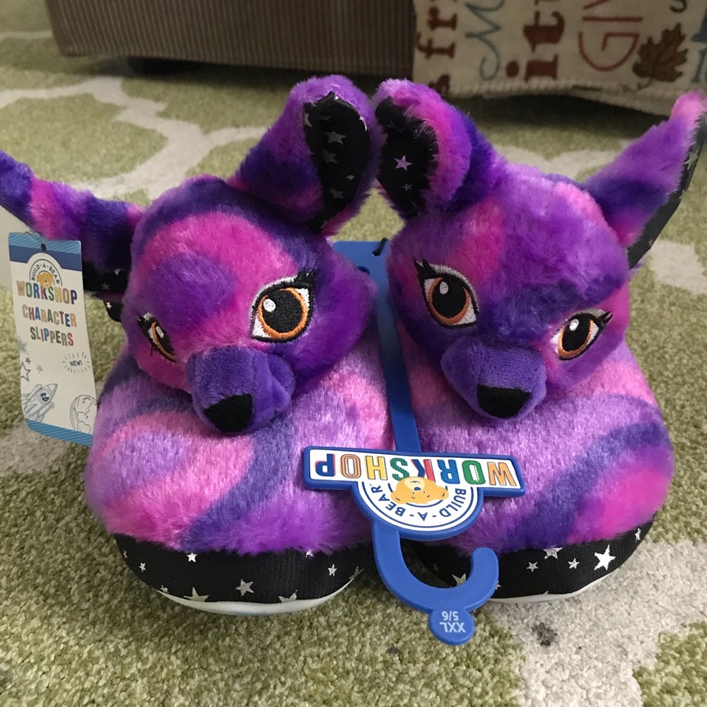 NEW ✨ Build-a-Bear starry Fox Slippers size 5-6y